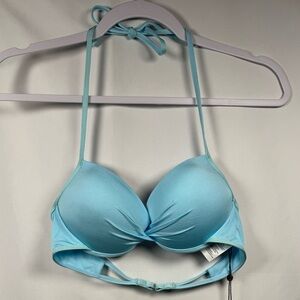 Bikini Lab Solid Push Up Underwire Bikini Top Aqua M
